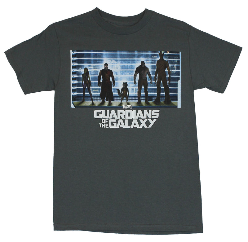 Guardians of the Galaxy Mens T-Shirt  - Police Line Up Darkened Characters Ima - Inmyparentsbasement.com