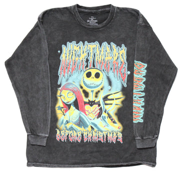 Nightmare Before Christmas  Mens Long Sleeve T-Shirt -Jack & Sally Pastel