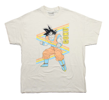 Dragon Ball Z Mens T-Shir t- Goku Fighting Stance In Stripes