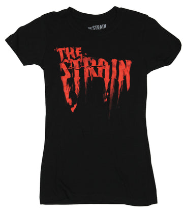 The Strain Girls Juniors T-Shirt - Dripping Red Title Screen Logo Image
