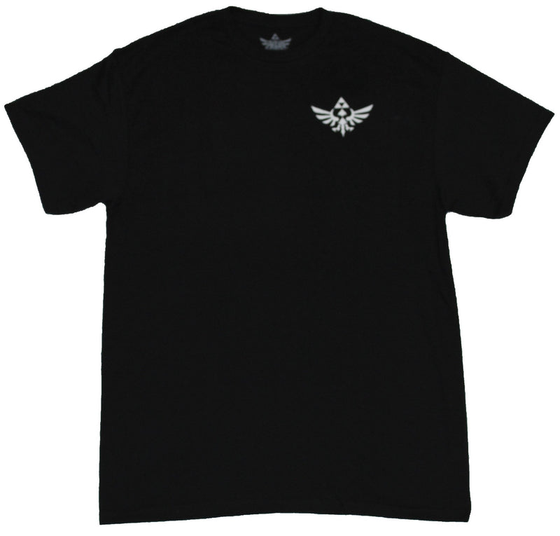 Legend of Zelda Nintendo Mens T-Shirt - Lapel Tri-Force In White Image