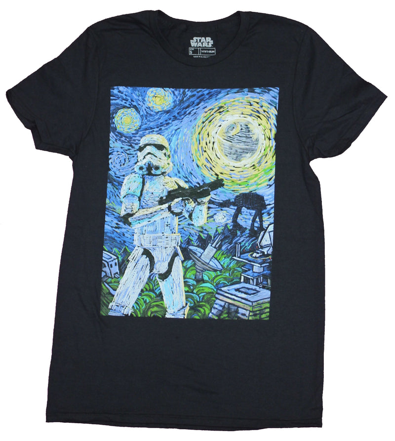 Star Wars Mens T-Shirt - Stormtrooper Intrudes on a Starry Night