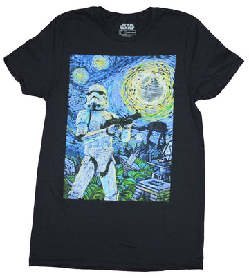 Star Wars Mens T-Shirt - Stormtrooper Intrudes on a Starry Night