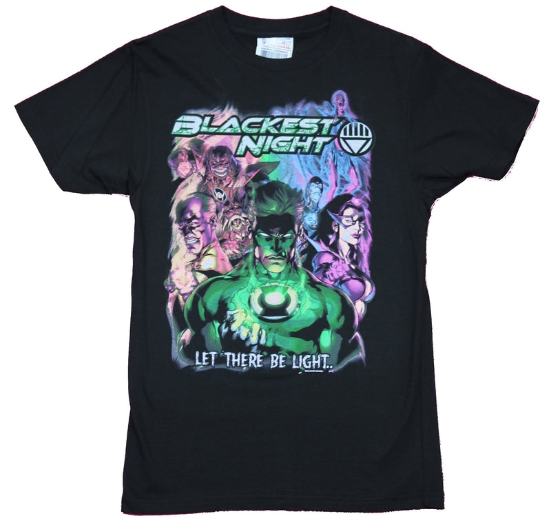 Blackest Night DC Comics Mens T-Shirt - Let There Be Light Hal Jordan Leading Lanterns