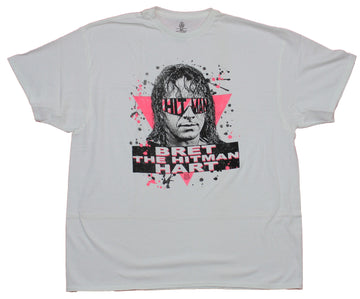 WWE Mens T-Shirt - Bret The Hitman Hart Splattered Glasses Head Shot