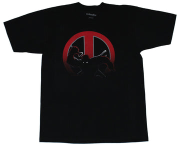 Deadpool (Marvel Comics) Mens T-Shirt -  Shadowy Wade Over Shadowed Logo Image
