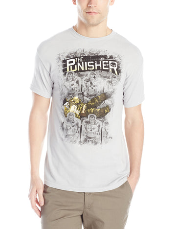 The Punisher (Marvel Comics) Mens T-Shirt - Diving Camo Clad Punisher Amongst Copies