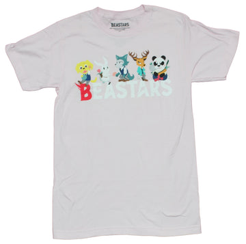 Beastars Mens T-Shirt - Cutsie Animal Characters Over Name