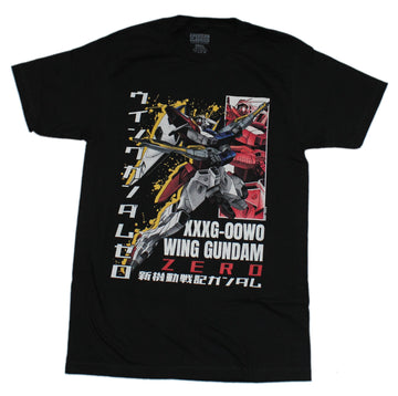 Mobile suit Gundam Mens T-Shirt  - Wing Zero XXXG-OOWO Action Collage