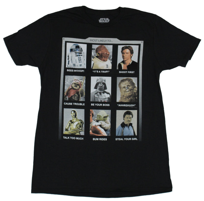 Star Wars Mens T-Shirt - Most Likely To... Nine Box Photo Images