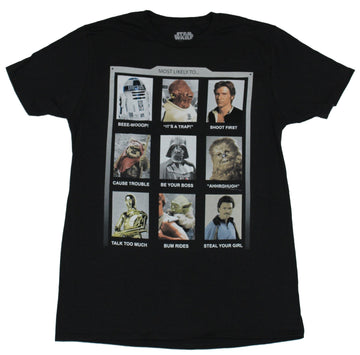 Star Wars Mens T-Shirt - Most Likely To... Nine Box Photo Images