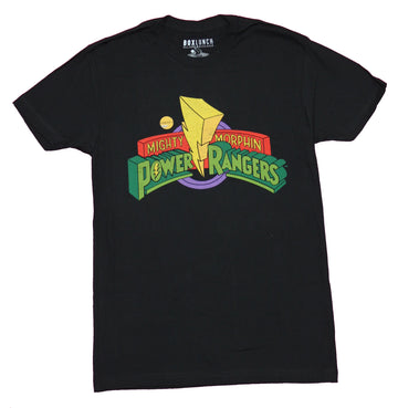 Mighty Morphin Power Rangers Mens T-Shirt  - Classic Logo Lighting Image