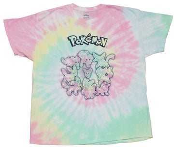 Pokemon Mens T-Shirt -  Evolutions of Eevee Tie Dye
