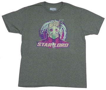 Guardians of the Galaxy Mens T-Shirt - Star Lord Masked Over Logo