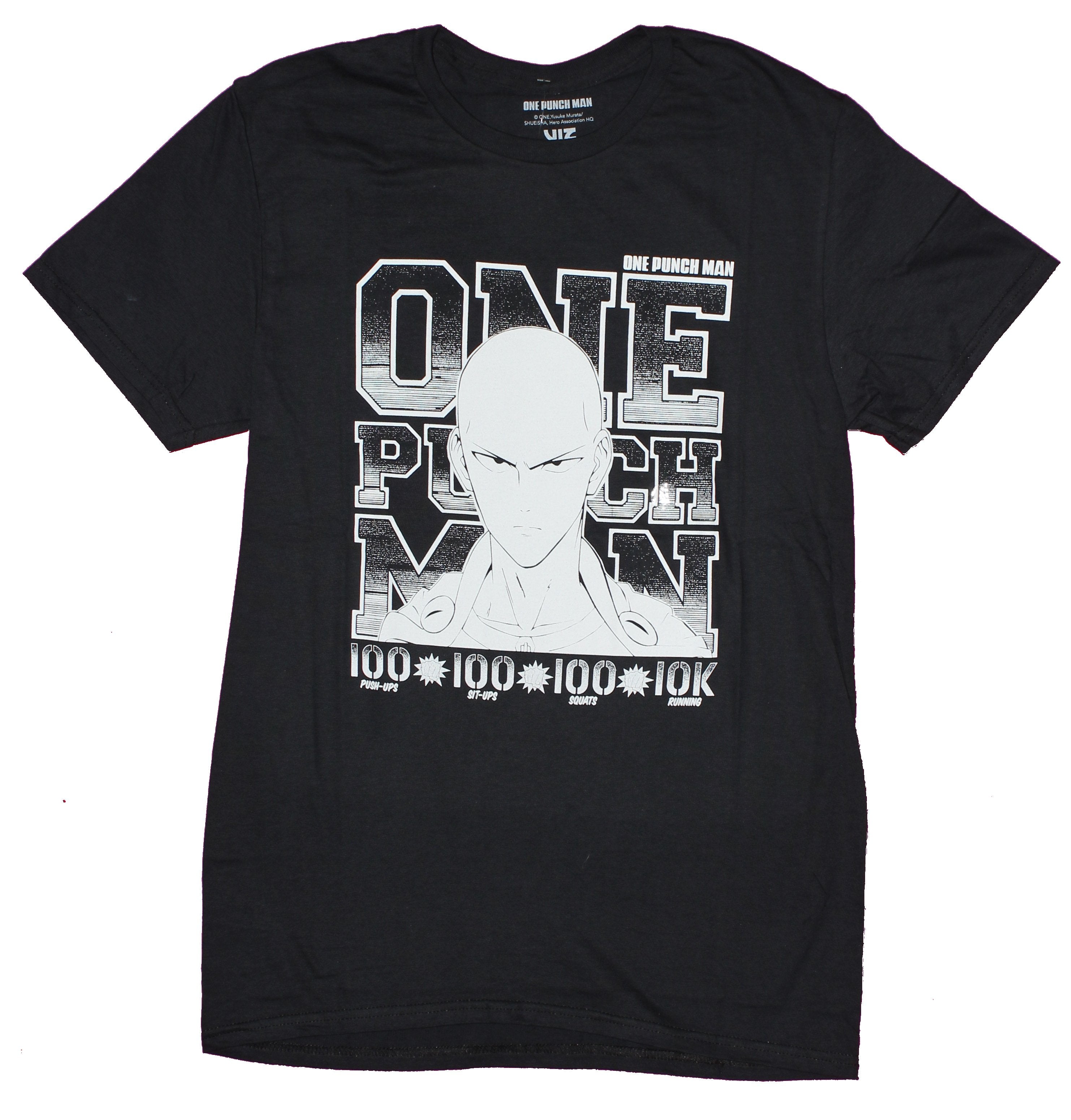 One Punch Man Mens T-Shirt  - Serious Saitiama Over Exercise Image