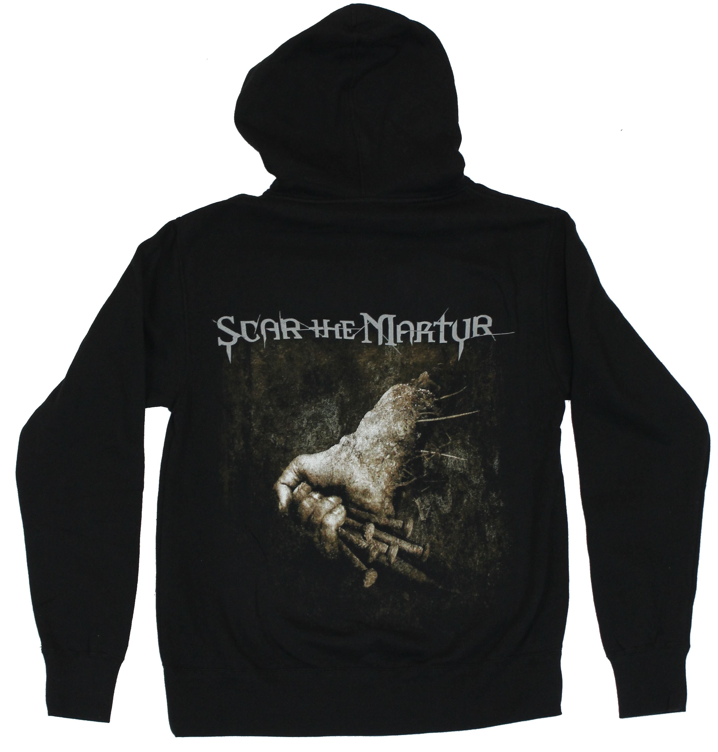 Scar the Martyr Mens Zip Up Hoodie - STM Scary Hand And Nails Back Image
