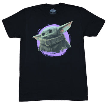 Star Wars The Mandalorian Mens T-Shirt - Grogu in Purple Circle Image