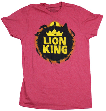 Lion King Mens T-Shirt  - Character Silhouettes Around The World Image