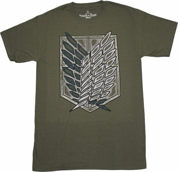 Attack on Titan Mens T-Shirt - Scout Regiment Winged Logo