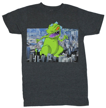 Rugrats Mens T-Shirt -  Reptar Rampaging Through A Realistic City Image