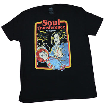 Child's Play Chucky Mens T-shirt - Soul Transference For Beginners Story Book Image