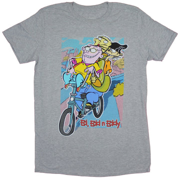 Ed Edd & Eddy Mens T-Shirt  - Eds Stacked on A Bike Image