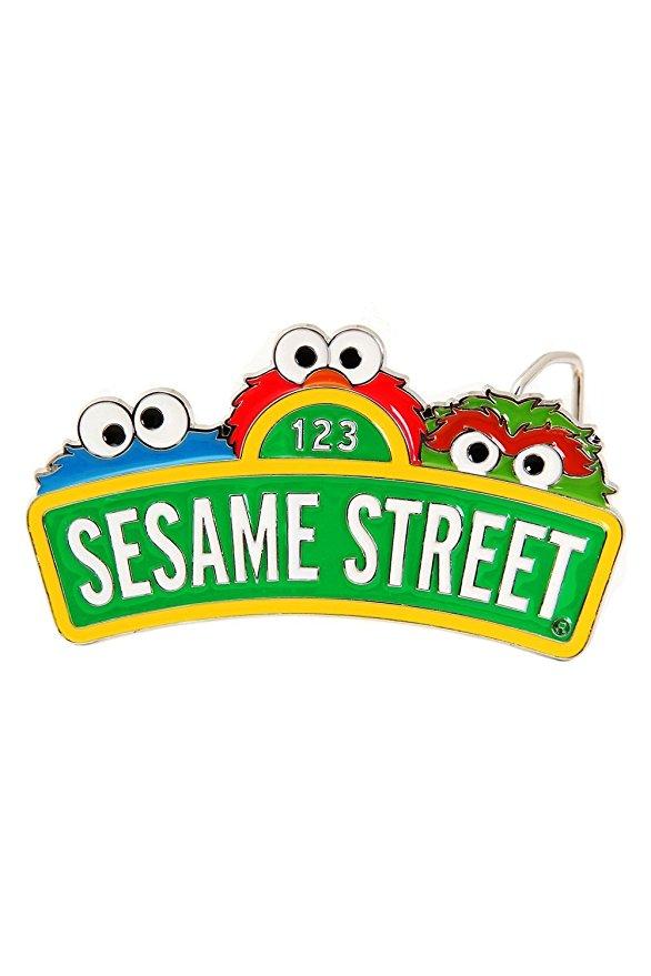 Sesame Street Sign And Face Belt Buckle [Apparel] - Inmyparentsbasement.com