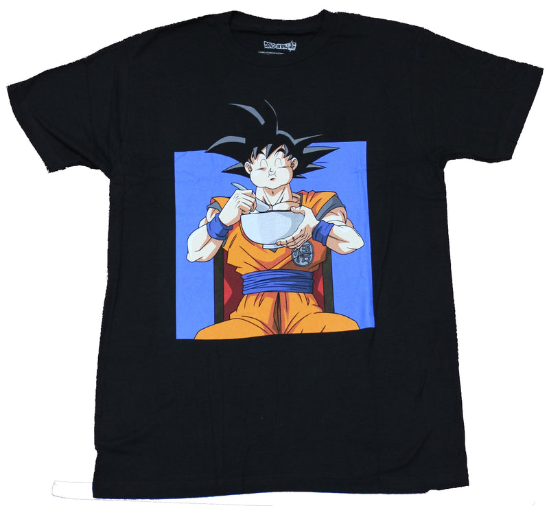 Dragon Ball Z Mens T-Shirt - Full Colored Goku Enjoying Ramen