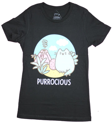 Pusheen Girls Juniors T-Shirt - Purrocious Prehistoric Pusheen Image