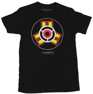 Injustice (DC Comics) Mens T-Shirt  - Yelow Red Circle Loo Image