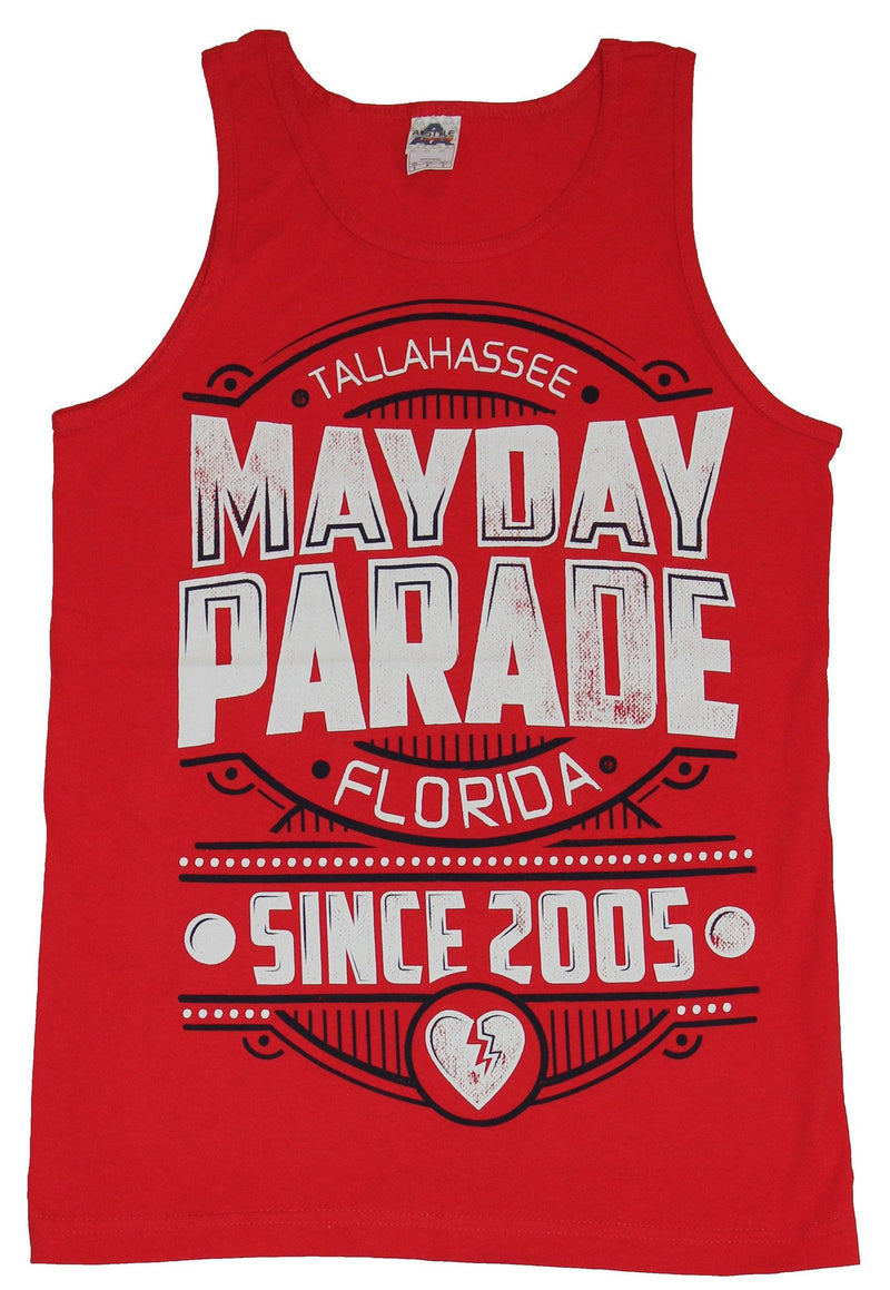 Mayday Parade Mens Tank Top - Broken Heart Tallahasse Since 2005 Image - Inmyparentsbasement.com