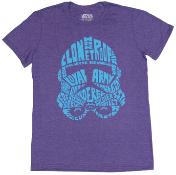 Star Wars Mens T-Shirt - Storrmtrooper Face Created From Empire Type Words