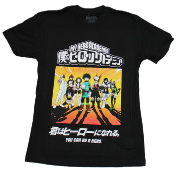 My Hero Academia Mens T-Shirt - Sunburst Approaching Group