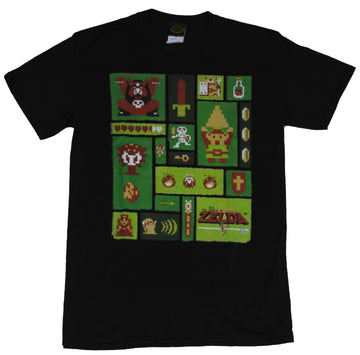 Legend of Zelda Nintendo Mens T-Shirt - Original 8-Bit Art Collection Image