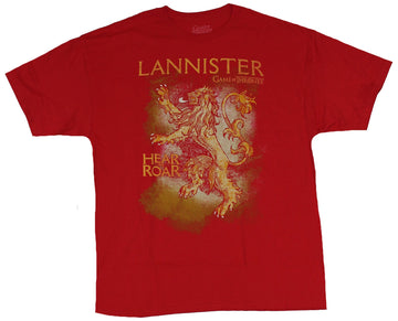 Game of Thrones Mens T-Shirt - Hear Me Roar Yellow Orange Lannister Crest