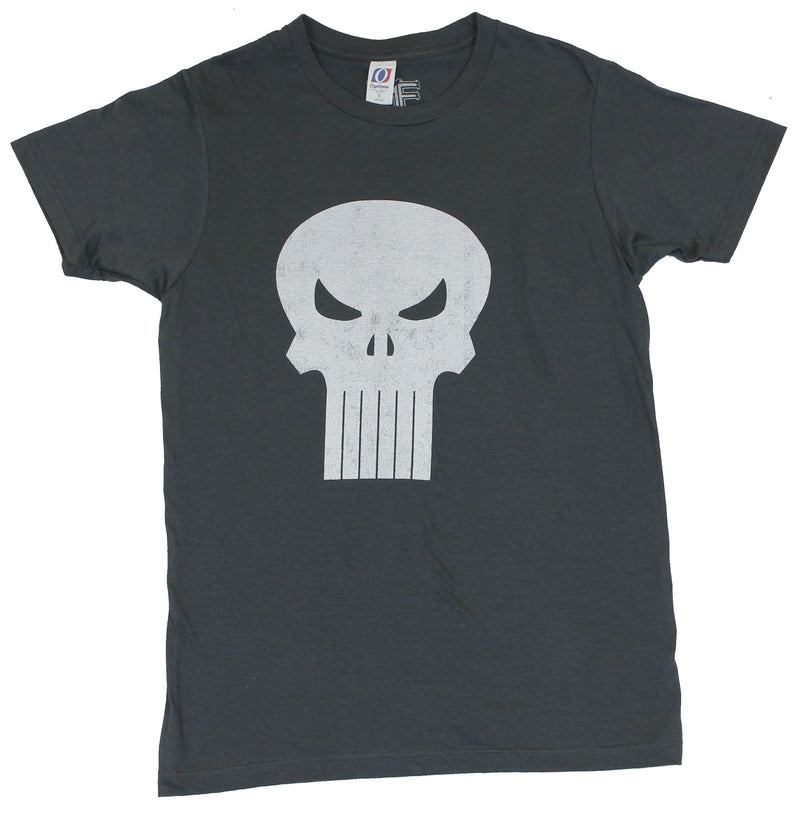Punisher (Marvel Comics) Mens T-Shirt - Classic Drop Skull Distressed Logo - Inmyparentsbasement.com
