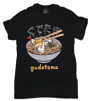 Gudetama Mens T-Shirt -  In Chopsticks Over Ramen