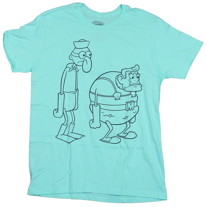Spongebob Squarepants Mens T-Shirt - Mermaid Man & B Boy Spongebob Back