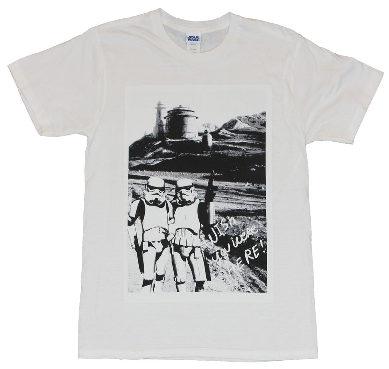 Star Wars Mens T-Shirt  - Wish You Were Here Stormtrooper Tatooine Postcard