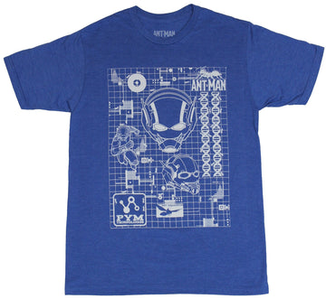Ant-Man (Marvel Comics) Mens T-Shirt - Pym Technologies Ant-Man Blue Prints