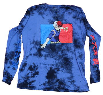 My Hero Academia Mens Long Sleeve T-Shirt - Todoroki Box Kanji Sleeves