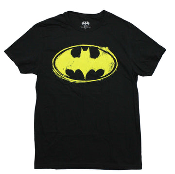 Batman Mens T-Shirt - Sketched Logo Yet Solid Logo