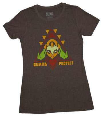 Overwatch Girls Juniors T-Shirt - Orisa Guard Protect Symbol On Back Girls