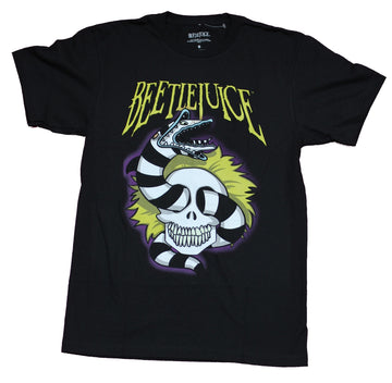 Beetlejuice Mens T-Shirt - Beetle Juice Snake Skull Under Logo