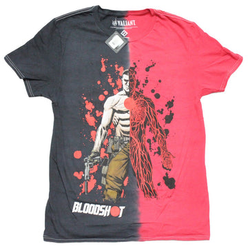 Bloodshot Valiant Mens T-Shirt -  Split Body Image Half Human Half Veins