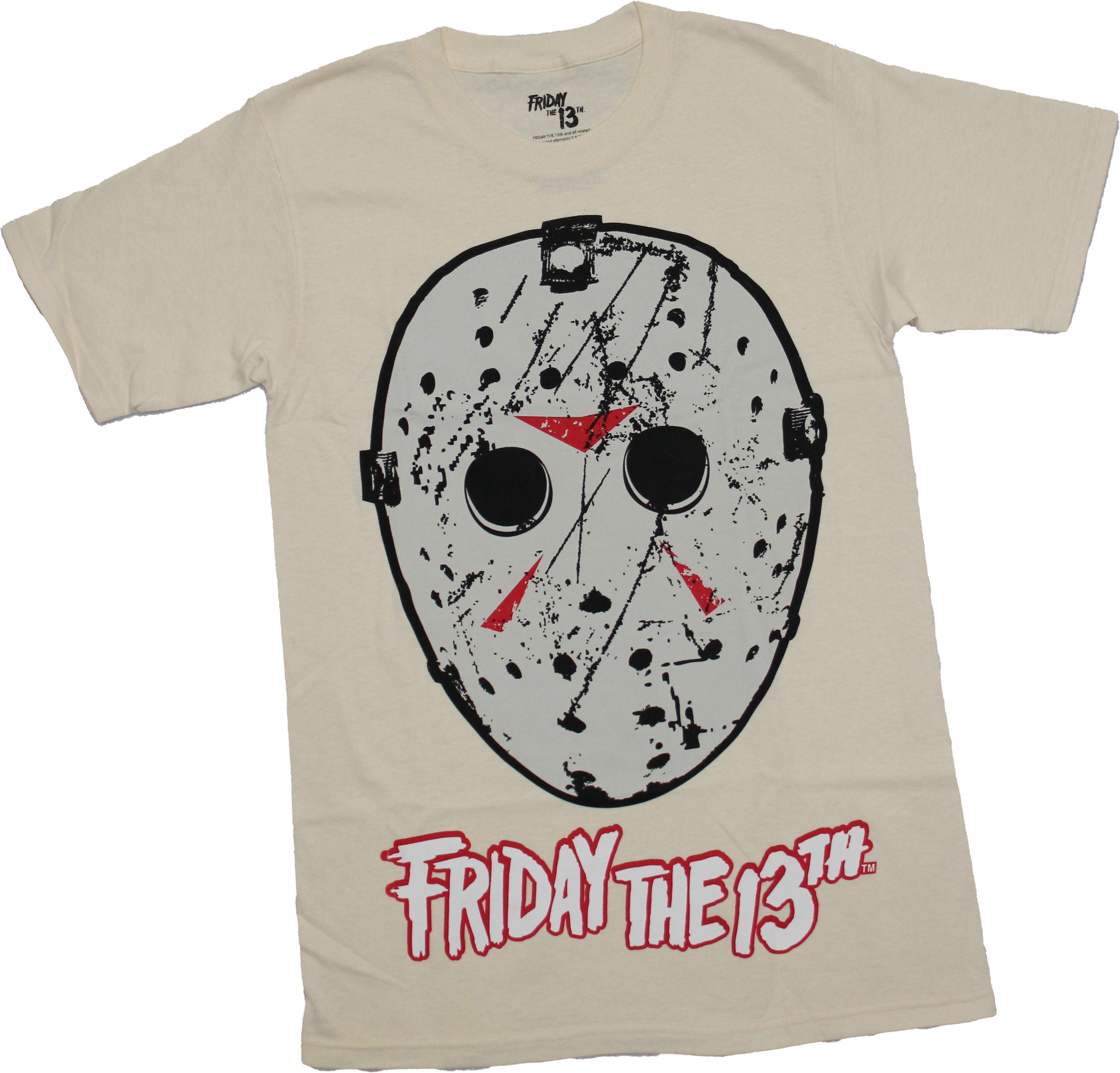Friday the 13th Mens T-Shirt - Giant Mask Over Logo