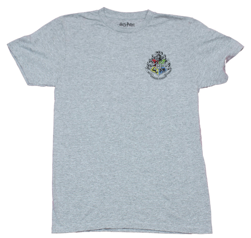 Harry Potter Mens T-Shirt  -  Hogwarts Lapel Large Crest Back Image
