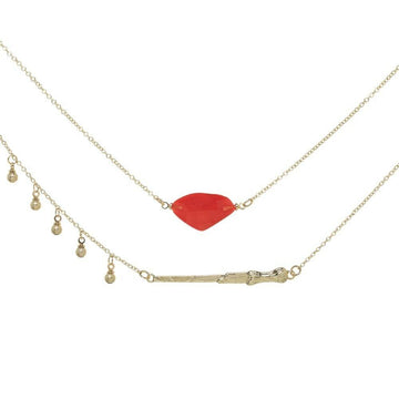 Harry Potter Set of 2 Anklet Bracelets Wand & Red Stone