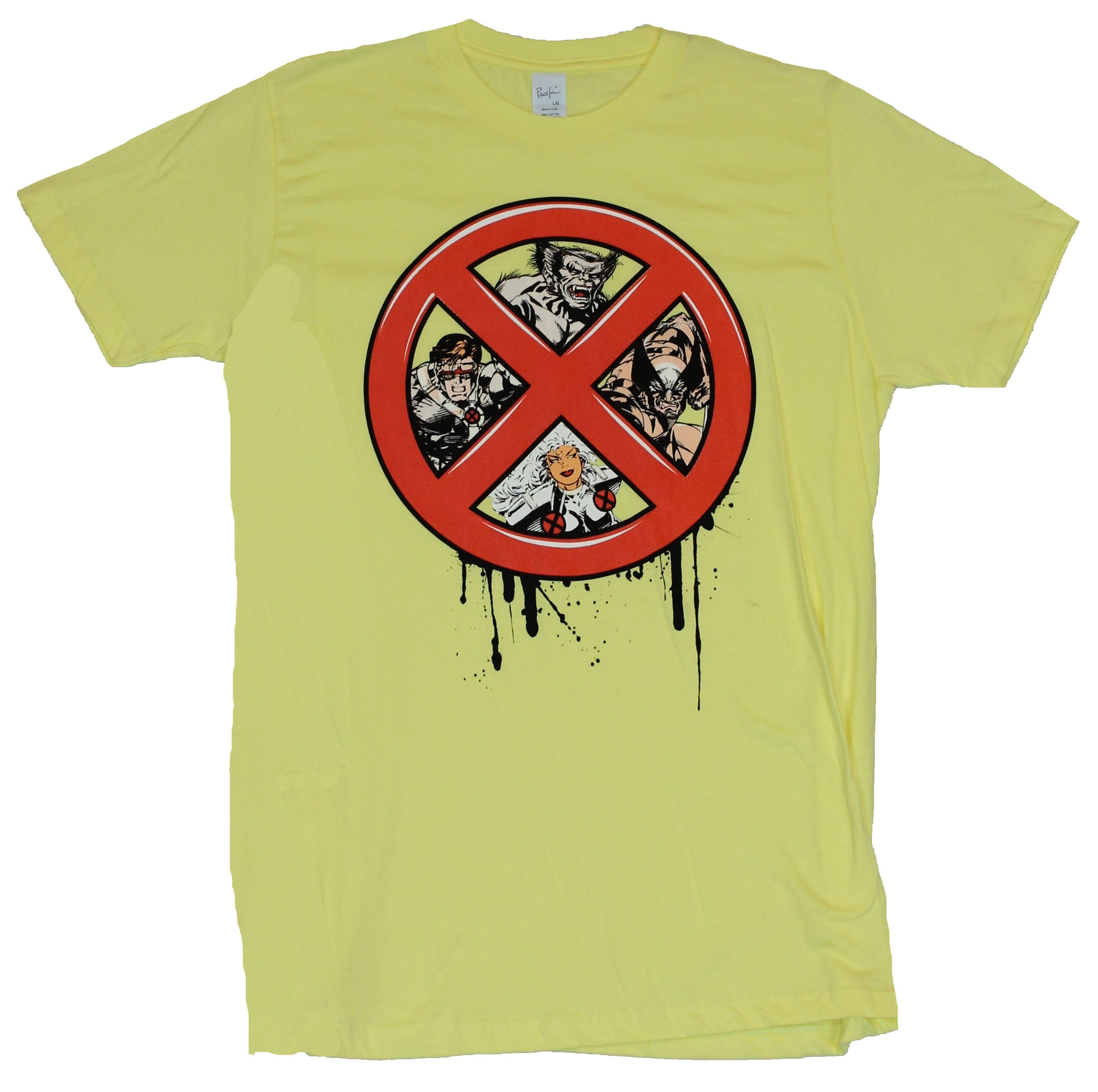 X-Men (Marvel Comics) Mens T-Shirt - X Dripping Logo Filled With hero Images