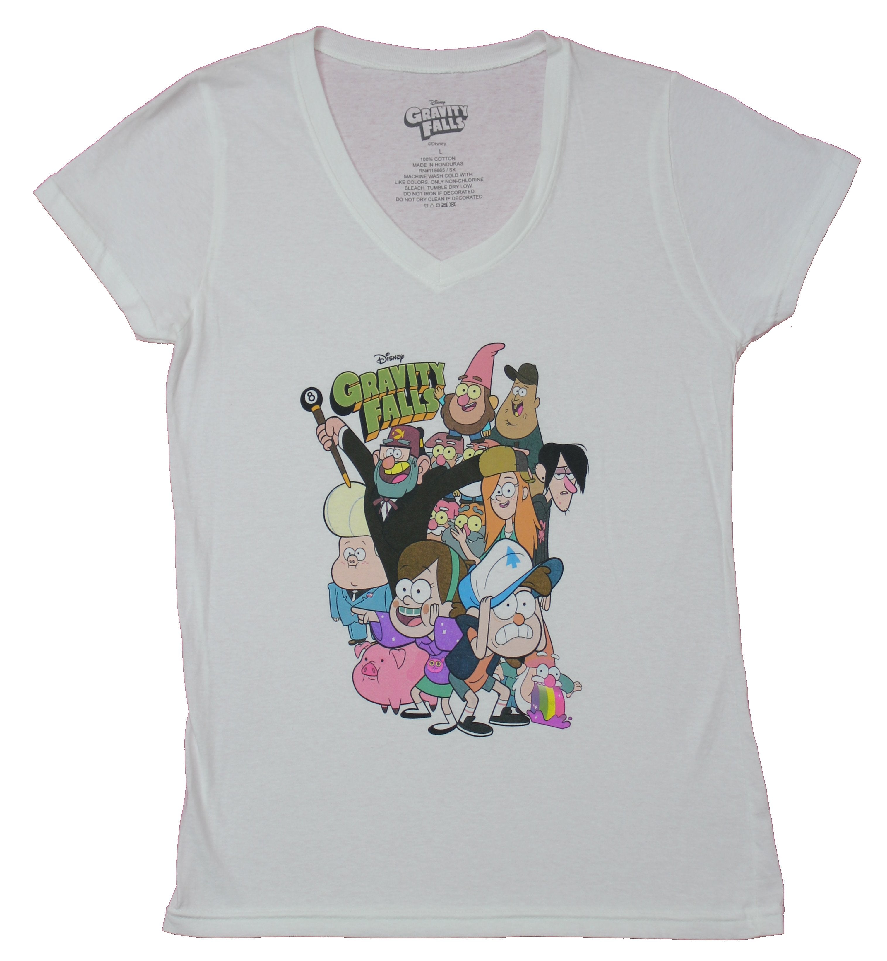 Gravity Falls Girls Juniors T-Shirt - Giant carton Cast Under Logo